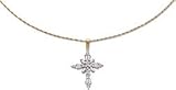 1/4ctw Victorian Cross Pendant in 14K Yellow Gold