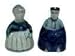 FOLK ART BELLS, MINIATURE RUSTIC MOUNTAIN ALPS OLD WORLD EUROPEAN COUNTRY FOLKS THEME MOMMA and POPPA PORCELAIN CERAMIC COLLECTABLE BELL SET