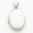 Sterling Silver Plain 17mm Oval Locket with 20 inch Sterling Silver Chain