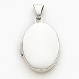 Sterling Silver Plain 17mm Oval Locket with 20 inch Sterling Silver Chain