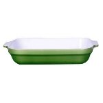 Emile Henry 689636 - Ceramic Lasagna Dish, 14.5 x 11-in, Two-Tone, Vert Green