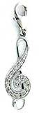 Music Clef, 14K Gold Diamond Charm