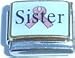 Clearly Charming Sister Pink Ribbon Breast Cancer Awareness Italian Charm