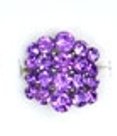 Improving Lifestyles Rhinestone Crystal 20 Ring Adjustable Amethyst