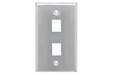 Stainless Wall Plate for 2 Keystone Jacks