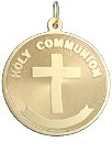 Holy Communion Disc, 14K Gold Charm