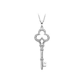 1 20 ct. tw. Diamond Key Pendant in Sterling Silver by 