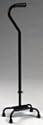 Bariatric - Quad Cane Black small base. Offset handle for greater stability. This quad cane has 500 pounds capacity. Push button height adjustmen in 1" increments.