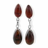 1198EXS3C9L. SL160  Double Tear Drop Amber Earrings