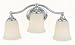Murray Feiss Three-Light Claridge Collection Vanity Strip, Chrome with White Opal Acid Etch Glass Shades # VS10503-CH