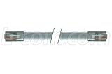 Flat Silver Satin Modular Cable - RJ45 Plug to RJ45 Plug, Cross Pinned for Telephone Usage 1.0 FEET