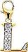 Jewelry : Letter "L", 14K Gold Diamond Charm