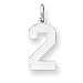 Sterling Silver Medium Polished Number 2