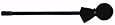 REMO Mallet, 3/8" x 10", Black Plastic Handle, 40mm Rubber Head, Soft Black Cover