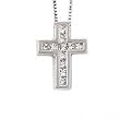 14k White Gold & Princess-Cut Diamond Cross Pendant (0.28ctw)