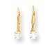 14k Leverback 3mm CZ Childrens Earrings