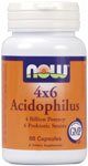 4 x 6 Acidophilus by NOW Foods - Digestive Support (60 Capsules)