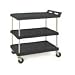 Metro BC Series Polymer Utility Cart with 4 Swivel Casters, Lipped Top Shelf, 2 Shelves, 400 lbs Capacity, 33-3/4" Length x 21-1/2" Width x 33-1/4" Height, Black