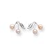 Sardelli - 14k White Gold Pink Cultured Pearl with Leaf Earrings