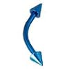 piercing arcade titane SPIKE " bleu fonc� " a pointe 1.2x8mmx3mm