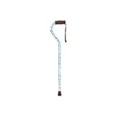 Drive Medical Deluxe Comfortable Foam Grip Offset Handle Cane, Blue Wave