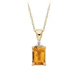 10kt. Gold Citrine Pendant with Diamond Accents