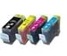 SET OF FOUR COMPATIBLE CANON CHIPPED INKJET CARTRIDGES CANON CLI-8 BLACK, CLI-8 CYAN, CLI-8 MAGENTA, CLI-8 YELLOW