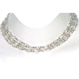 Choker Necklace In Sterling Silver and Rosequartz Gemstone Indian Style 16 inches (snklc086)