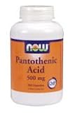 PANTOTHENIC ACID 500 mg 250 CAPS - NOW FOODS