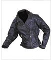 LJ657 - Women's Black Leather Motorcycle Jacket