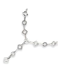 Genuine IceCarats Designer Jewelry Gift Sterling Silver Fancy Link Drop Necklace In 16.00 Inch