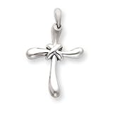 Sterling Silver Freeform Cross with X Center Pendant with 20 Inch Sterling Silver Chain