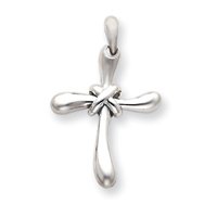Sterling Silver Freeform Cross with X Center Pendant with 20 Inch Sterling Silver Chain