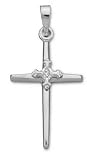 14K White Gold Diamond Accent Cross Pendant