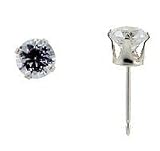 Handcrafted Celtic-Earrings Stud Sterling Silver 5 mm (0.50 Carat Size each) Brilliant Cut Cubic Zirconia by Handcrafted Celtic