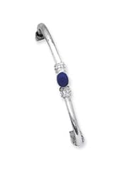 Sterling Silver 3.75mm Lapis Silp-on Bangle Bracelet QB3"