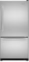 KitchenAid 21.9 Bottom-Freezer Refrigerator with Sabbath Mode & 4 Glass Shelves: Stainless Steel/Rig
