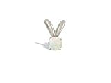 14K White Gold Genuine Round Opal Pendant