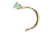 14 karat NICKEL FREE white gold nose ring with OPAL