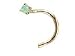 14 karat NICKEL FREE white gold nose ring with OPAL