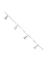 Childrens Sterling Silver Charm Bracelet - S00157 - Length 15cm. (can be addusted using the catch).