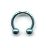 Titanium Ball Closure Ring in Purple with Hematite Bead 16 gauge by 7 16