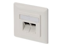 DIGITUS Unterputz Datenanschlussdose bis 500MHz 10GBit 2xRJ45 reinweiss RAL9010 Cat6a voll Preisvergleich
