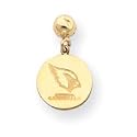 14K Arizona Cardinals Disc Logo Name Ball Post Earrings
