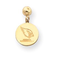 14K Arizona Cardinals Disc Logo W Name Ball Post Earrings   NF34