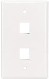 Dual Port Keystone Jack Wall Plate White