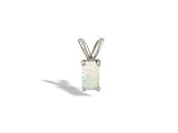 14K White Gold Genuine Emerald-cut Opal Pendant