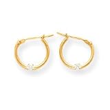 14k CZ Hoop Childrens Earrings - Measures 12x12mm