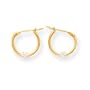 14k CZ Hoop Childrens Earrings - Measures 12x12mm - JewelryWeb