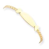 14k 2mm Diamond-Cut Heart ID Adjustable Baby Bangle Bracelet